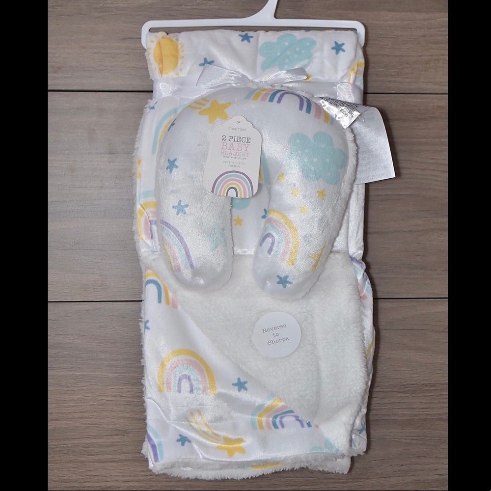 Sleep Tight 2 Piece Baby Blanket w/ Travel Pillow